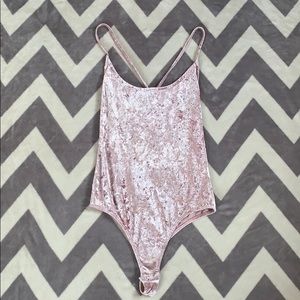 Pink Velvet Bodysuit